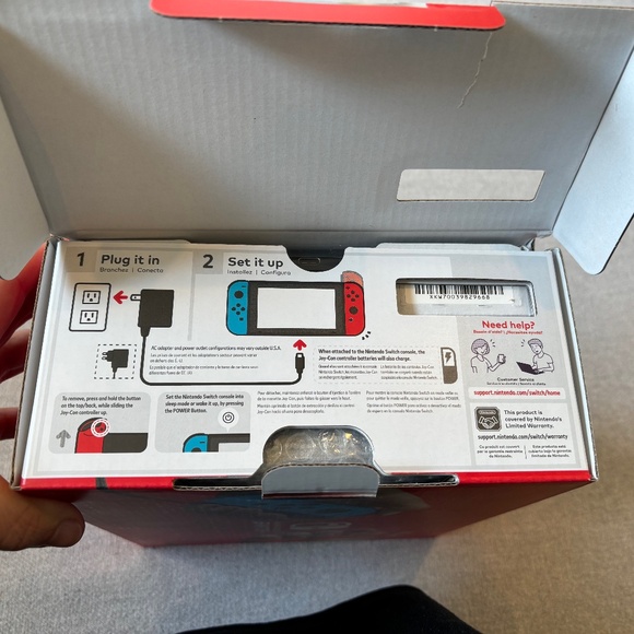 BRAND NEW Nintendo Switch Neon Red and Neon Blue Joy-Con Never Opened - Picture 4 of 7